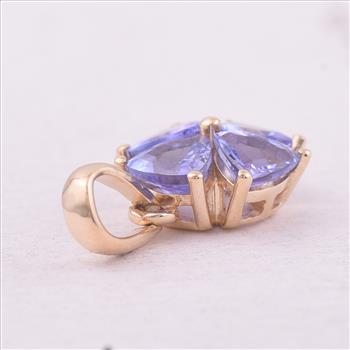 9K Gold 0.88 Ct Trillion Tanzanite Pendant