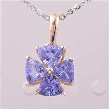 9K Gold 0.88 Ct Trillion Tanzanite Pendant