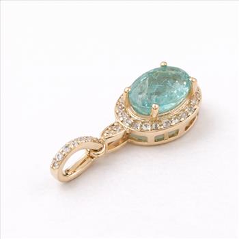 9K Gold 0.91 Ct Oval Emerald Pendant