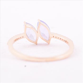 9K Gold 0.93 Ct Marquise Tanzanite Ring 7 US Ring Size