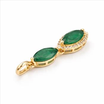9K Gold 1.03 Ct Marquise Emerald Pendant