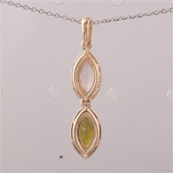 9K Gold 1.03 Ct Marquise Tourmaline Pendant