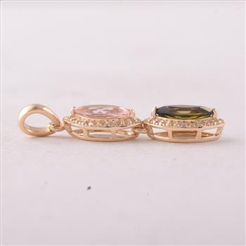 9K Gold 1.03 Ct Marquise Tourmaline Pendant