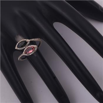 9K Gold 1.13 Ct Marquise Tourmaline Ring 7 US Ring Size