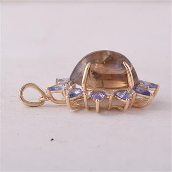 9K Gold 11.37 Ct Oval Tourmaline Pendant