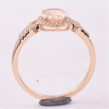 9K Gold 1.24 Ct Oval Tourmaline Ring 7 US Ring Size