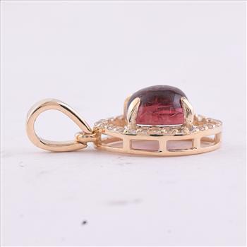 9K Gold 1.31 Ct Cushion Tourmaline Pendant