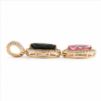 9K Gold 1.32 Ct Marquise Tourmaline Pendant
