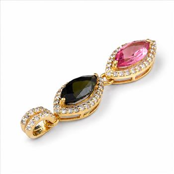 9K Gold 1.32 Ct Marquise Tourmaline Pendant