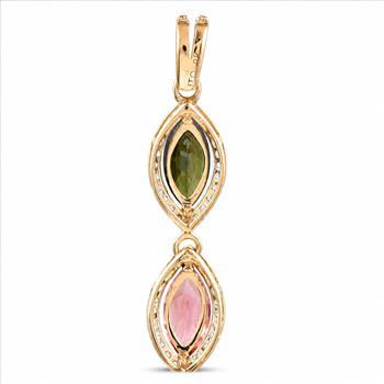 9K Gold 1.32 Ct Marquise Tourmaline Pendant