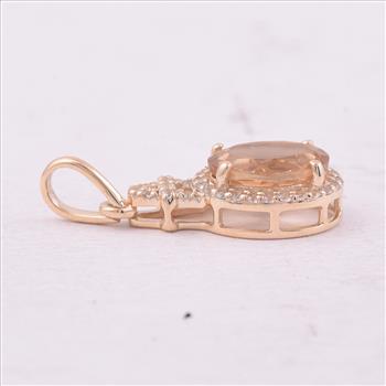 9K Gold 1.37 Ct Oval Tourmaline Pendant