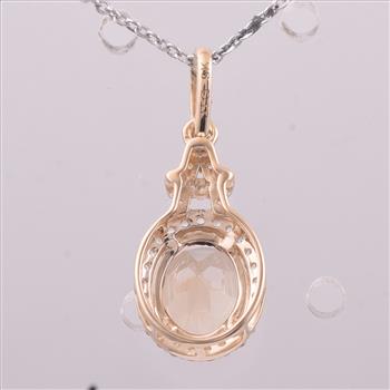 9K Gold 1.37 Ct Oval Tourmaline Pendant
