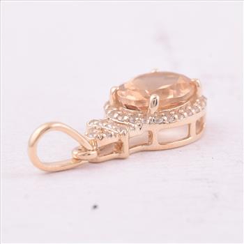 9K Gold 1.37 Ct Oval Tourmaline Pendant