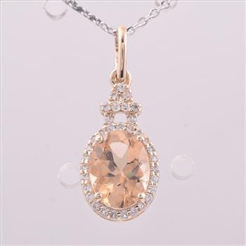 9K Gold 1.37 Ct Oval Tourmaline Pendant