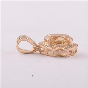 9K Gold 1.42 Ct Oval Tourmaline Pendant