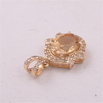 9K Gold 1.42 Ct Oval Tourmaline Pendant