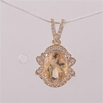 9K Gold 1.42 Ct Oval Tourmaline Pendant