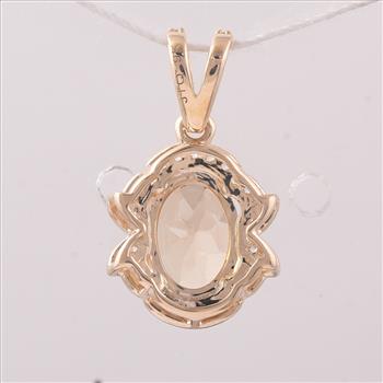 9K Gold 1.42 Ct Oval Tourmaline Pendant