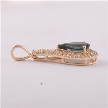 9K Gold 1.43 Ct Pear Tourmaline Pendant