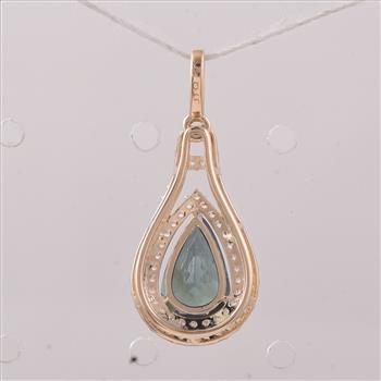 9K Gold 1.43 Ct Pear Tourmaline Pendant