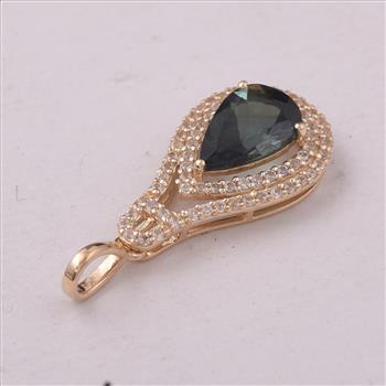 9K Gold 1.43 Ct Pear Tourmaline Pendant
