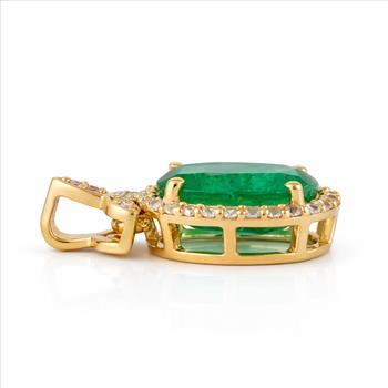 9K Gold 1.47 Ct Oval Emerald Pendant