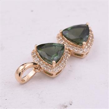 9K Gold 1.61 Ct Trillion Tourmaline Pendant