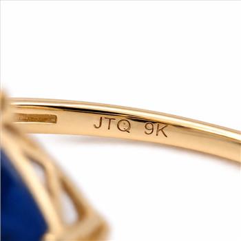 9K Gold 1.63 Ct Oval Sapphire Ring 7 US Ring Size