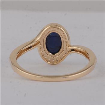 9K Gold 1.63 Ct Oval Sapphire Ring 7 US Ring Size