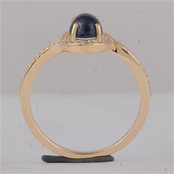 9K Gold 1.63 Ct Oval Sapphire Ring  7 US Ring Size