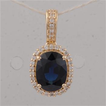 9K Gold 1.68 Ct Oval Emerald Pendant