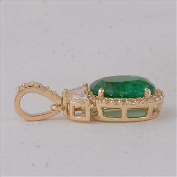 9K Gold 1.71 Ct Oval Emerald Pendant
