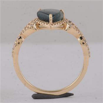 9K Gold 1.84 Ct Pear Tourmaline Ring 7 US Ring Size