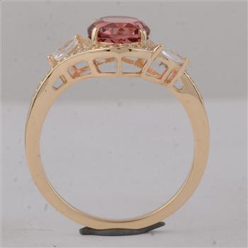 9K Gold 1.96 Ct Round Tourmaline Ring 7 US Ring Size