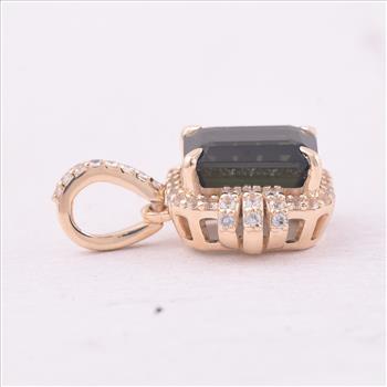 9K Gold 2.07 Ct Octagon Tourmaline Pendant