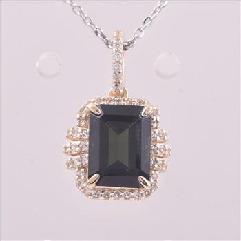 9K Gold 2.07 Ct Octagon Tourmaline Pendant