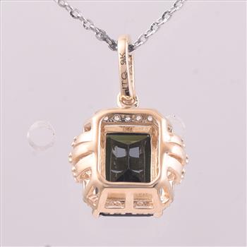 9K Gold 2.07 Ct Octagon Tourmaline Pendant
