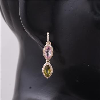 9K Gold 2.12 Ct Marquise Tourmaline Earrings