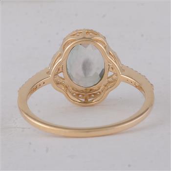 9K Gold 2.12 Ct Oval Multi Tourmaline Ring 7 US Ring Size