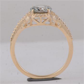 9K Gold 2.12 Ct Oval Multi Tourmaline Ring 7 US Ring Size