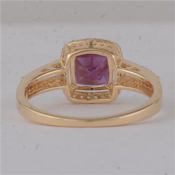 9K Gold 2.15 Ct Cushion Fancy Sapphire Ring 7 US Ring Size