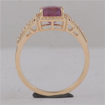 9K Gold 2.15 Ct Cushion Fancy Sapphire Ring 7 US Ring Size