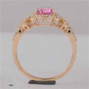 9K Gold 2.18 Ct Oval Pink Topaz Ring 7 US Ring Size