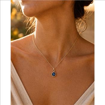 9K Gold 2.23 Ct Oval Sapphire Pendant