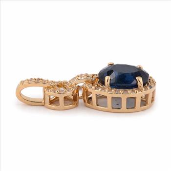 9K Gold 2.23 Ct Oval Sapphire Pendant