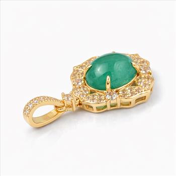 9K Gold 2.24 Ct Oval Emerald Pendant