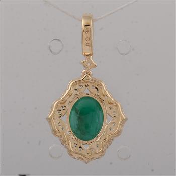 9K Gold 2.24 Ct Oval Emerald Pendant