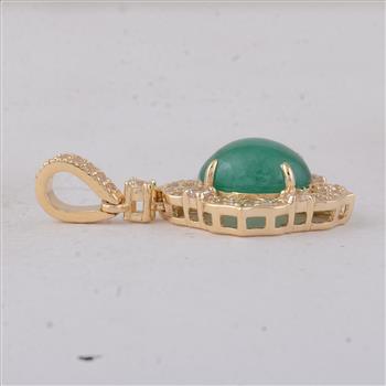 9K Gold 2.24 Ct Oval Emerald Pendant