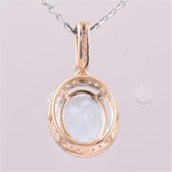 9K Gold 2.26 Ct Oval Blue Topaz Pendant