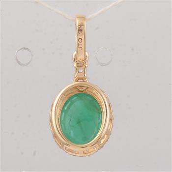 9K Gold 2.37 Ct Oval Emerald Pendant